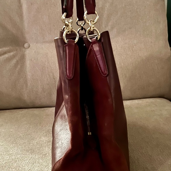 Coach Madison Shoulder Bag Maroon Leather & Suede F35723 - Picture 3 of 10